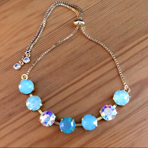 Aqua Aurora Borealis Crystal Bracelet - Picture 16 of 16